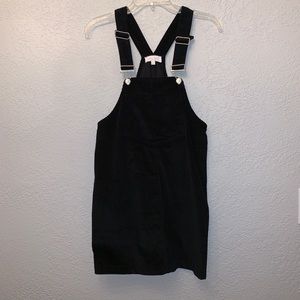 Black Corduroy Overall Dress